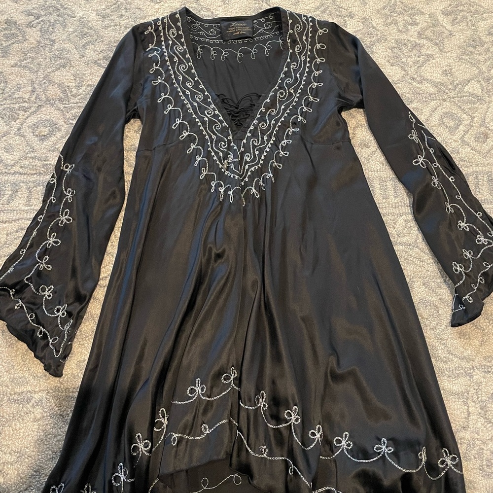 Embroidered babydoll dress